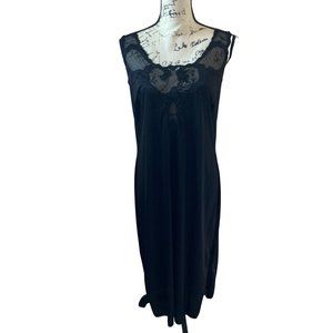 Ventura Black Nightgown Lace Bodice - Size Large